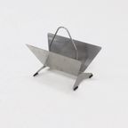 Brushed Steel Magazine Rack 1980S thumbnail 5