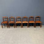 Set Van Zes Oude Engelse Keukenstoelen thumbnail 5