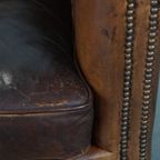 Correct Afgewerkte Stoere Cognac-Kleurige Schapenleren Clubfauteuil Met Een Tijdloze Uitstraling thumbnail 12