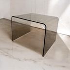 Vintage Gerookt Plexi Curved Bijzettafel / Sidetable thumbnail 2