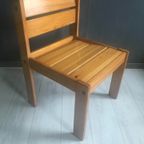 6 Grenen Eetkamerstoelen, Zweden Jaren 70 thumbnail 2