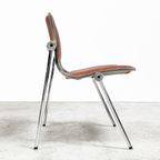 Vintage Italiaanse Vaghi 601 Linea Uno Arch Stoel Opnieuw Bekleed Met Leer. thumbnail 4