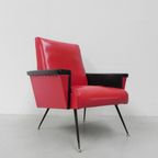Vintage Skai Fauteuil Met Armleuningen thumbnail 4