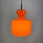 1 Of 2 Bright Orange Glass Pendant Light By Peill And Putzler 1960 thumbnail 2