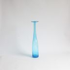 Blue Bubble Glass Bottle Vase 1950S 1960S thumbnail 8