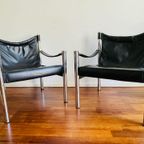 2 Vintage Leren Stoelen Van Johanson Design Van Bârje Johanson, Sweden, 1970S thumbnail 13