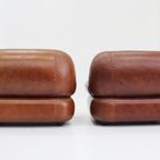 Set Sapporo Italiaanse Leren Fauteuils Mobil Girgi Jaren 70 thumbnail 2