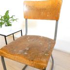 Retro Vintage Stoel Industrieel Gispen Stijl Eetkamerstoel thumbnail 4