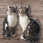 2 Vintage Katten Beelden Studio Six Seneshall Fullham Gesigneerd thumbnail 5