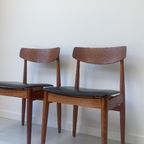 Vintage Houten Eetkamerstoelen Met Zwart Skai Leren Zitting thumbnail 9