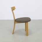 4X Eetkamerstoel T-Chair In Oak And Wool, 1970S thumbnail 5