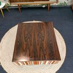 Verrijdbare Vintage Salontafel Palissander Chroom Wieltjes thumbnail 3