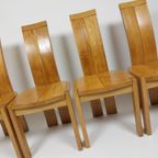 Set Van 4 Brutalistische Eetkamerstoelen, Jaren 70 thumbnail 4