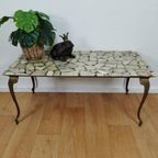 Vintage Hollywood Regency Salontafel Met Marmer Blad. 505 thumbnail 2