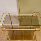 Vintage Serveerwagen Barcart Drankenwagen Trolley Messing thumbnail 4