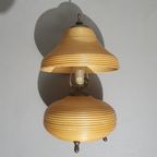 Brass And Pencil Reed Rattan Table Lamp, Italy, 1970s thumbnail 3