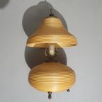Brass And Pencil Reed Rattan Table Lamp, Italy, 1970S thumbnail 3