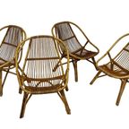 Vintage Set Van 4 Rotan Fauteuils Rohe Noordwolde 1960 thumbnail 2