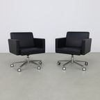 2X Lounge Chair On Wheels In Leather By Poltrona Frau thumbnail 2