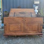 Oude Dekenkist, Opbergkist, Afm. 138x70m En 69cm Hoog. thumbnail 8