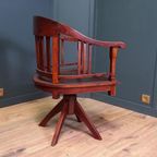 Mahoniehouten Bureaustoel Met Draaifunctie thumbnail 5