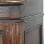 Prachtige Antieke Presenteer Kast/ Katheder/ Vitrine Kast Gemaakt Van Eikenhout Met Glazen Deur thumbnail 4