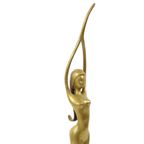 Abstract Beeld Naakte Vrouw Ballerina Art Deco Stijl Messing 51cm thumbnail 14
