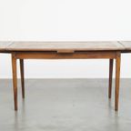 Functionele En Mooie Engelse Antieke Uitschuifbare Eettafel Van Iepen En Kersenhout thumbnail 16
