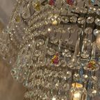 Xxl Vintage Opaline Teardrop Kroonluchter Pegels Kristal Hanglamp thumbnail 9