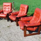 Coja Armchairs Lederen Bekleding Palissander Frame thumbnail 4