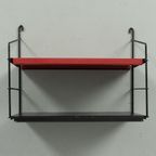Wandrekje Met Zwarte En Rode Metalen Plank 7126 thumbnail 6