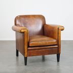 In Goede Staat Verkerende Schapenleren Art Deco Design Fauteuil/Armchair Met Leuke Details thumbnail 2