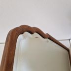 Antieke Spiegel Facet Geslepen Rand Wandspiegel Houten thumbnail 12