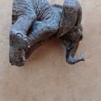 2x Beeld Olifant Sculpture Ornament Op Steen thumbnail 4
