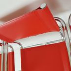 4 Krukken Rood Tuig Leer | Chroom | Marcel Breuer thumbnail 5
