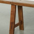 Tijdloze Franse Brocante Halbank/ Bankje Voor Aan De Eettafel Met Een Geweldige Uitstraling thumbnail 16