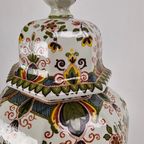 Makkum Tichelaar Lidded Pot, Hand-painted Porcelain – Dutch thumbnail 4