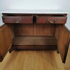 Vintage Antiek Dressoir Commode Ladekast Badkamermeubel Met Marmer Blad 404 thumbnail 7