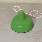 Vintage Emaille Industriële Hanglamp, Groen thumbnail 3