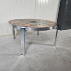 Vintage Tegeltafel Rond, Keramiek, Salontafel, Fatlava thumbnail 5