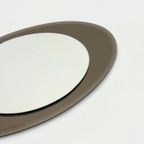 Italiaanse Vintage Ovale Spiegel Met Taupe Getint Glas thumbnail 15