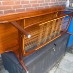 Vintage Teakhouten Salontafel Met Vlechtwerk thumbnail 14