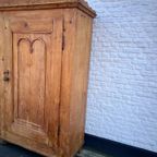 Stoere Geleefde Antiek Grenen 1 Deurs Kast Met Twee Planken, 100 Cm Breed thumbnail 12