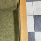 Set Of Arm Chairs In Green Fabric And Wood 1960s thumbnail 5
