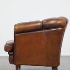 Unieke Vintage Cognac Kleurige Lederen Clubfauteuil Met Een Goed Zitcomfort thumbnail 6