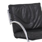 Vintage Design Fauteuil In Zwart Leer, 1960S thumbnail 3