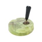 Vintage Penhouder Groen Geaderd Onyx Marmer Bureau Accessoire thumbnail 8