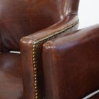 Geweldige Set Van 2 Cognac Kleurige Rundleren Ralph Lauren Design Eetkamerstoelen thumbnail 13