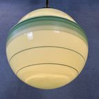 Art Deco Hanglamp Groene Opaline En Messing Armatuur thumbnail 8