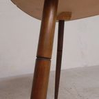 Driehoekige Vintage Bijzettafel, Salontafel Op Drie Poten thumbnail 14
